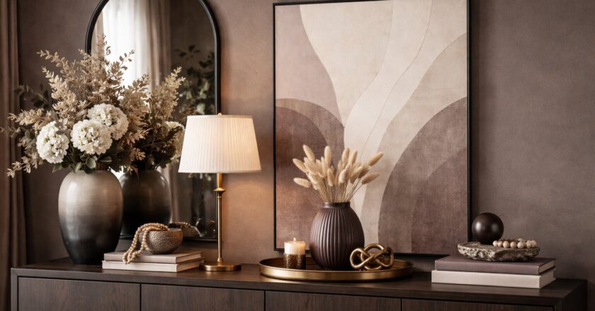 Ideeën voor de decoratie van een dressoir die rust en karakter brengen